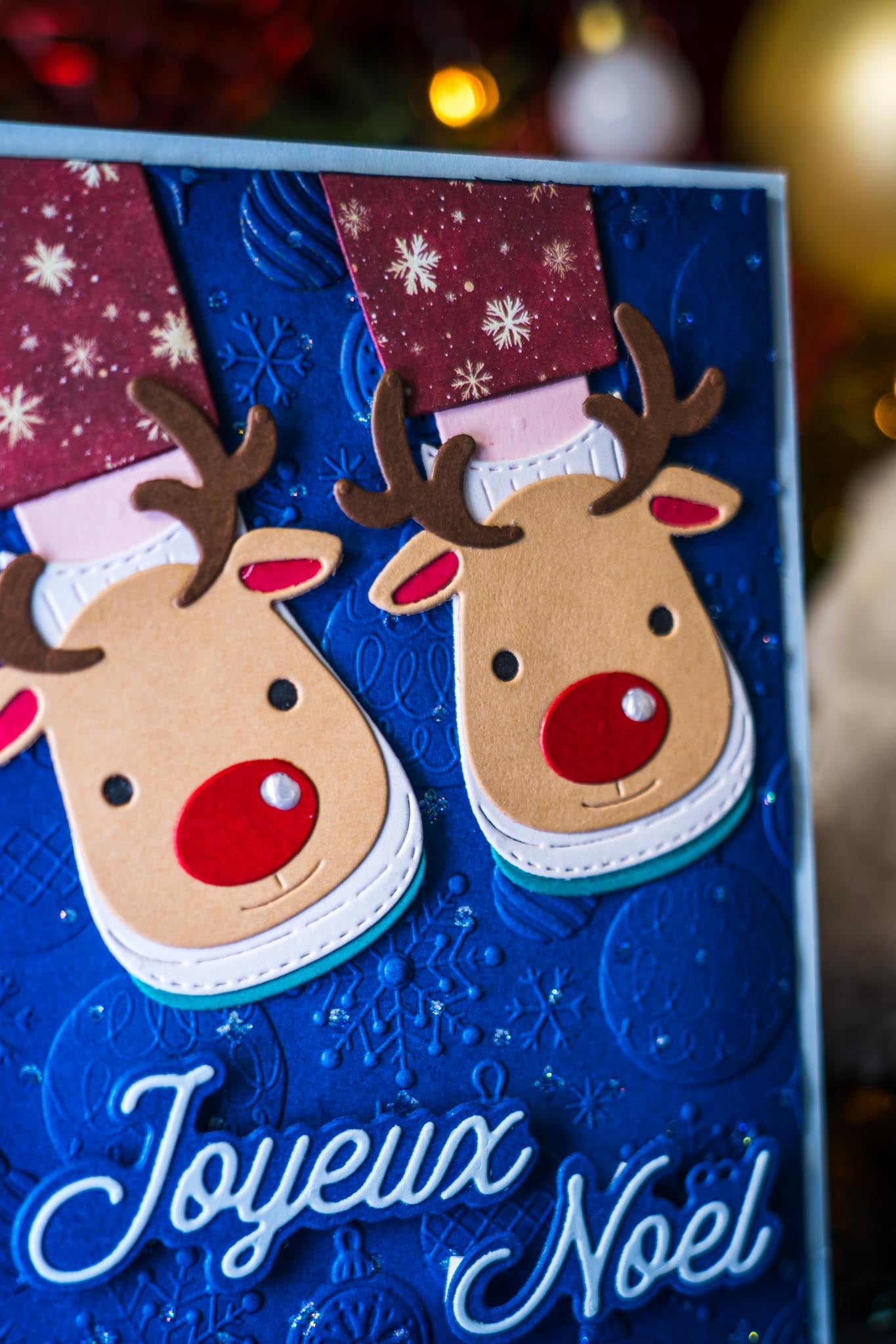 Pantoufles renne de Noël