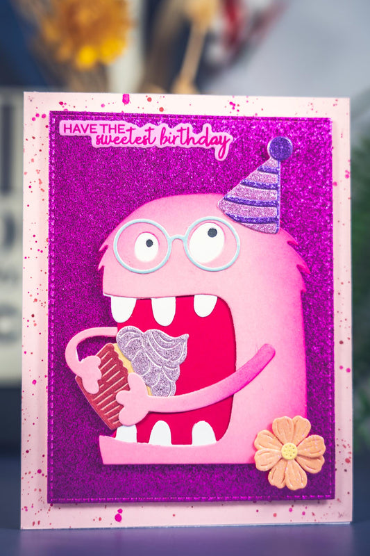 Monstre cupcake rose