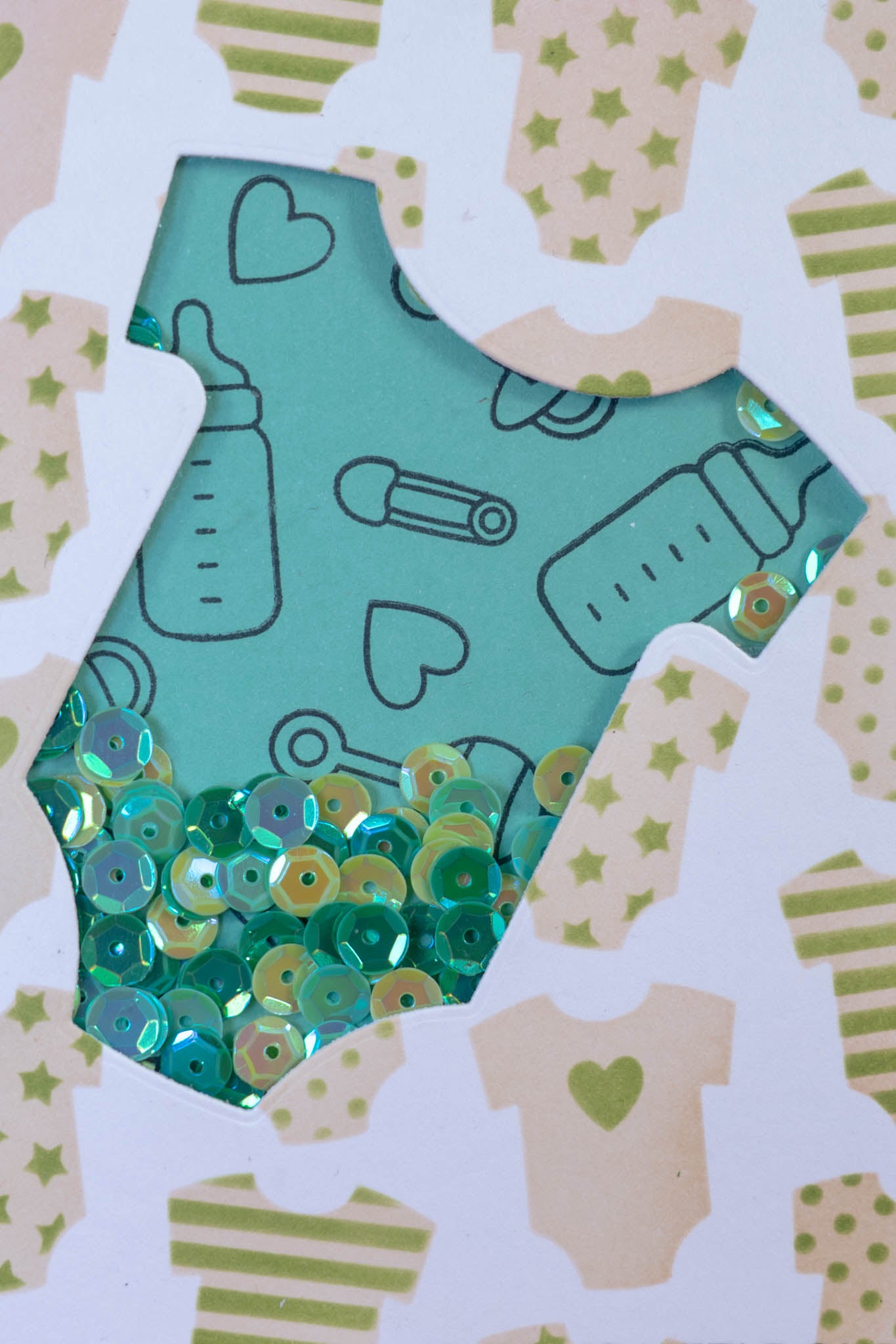 Welcome Little One carte shaker Vert
