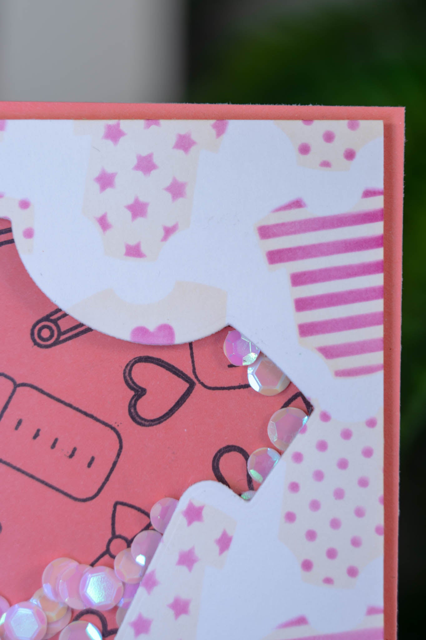 Welcome Little One carte shaker Rose